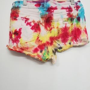 Cute little tie dye short shorts hand dyed stretchy medium large fit